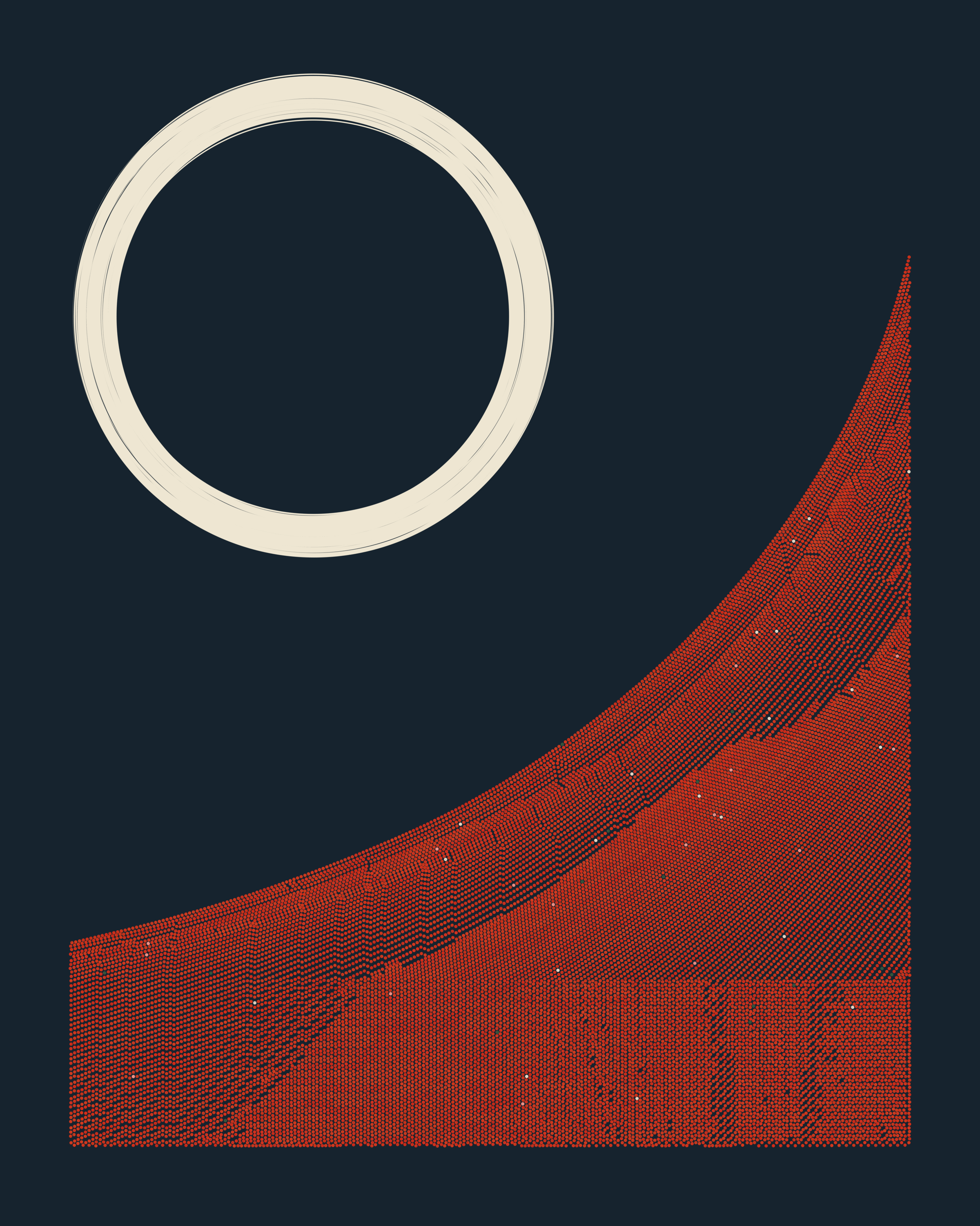 QQL #117 features the large size, but with wild size variety, which means it can jump from huge rings all the way down to tiny dots.