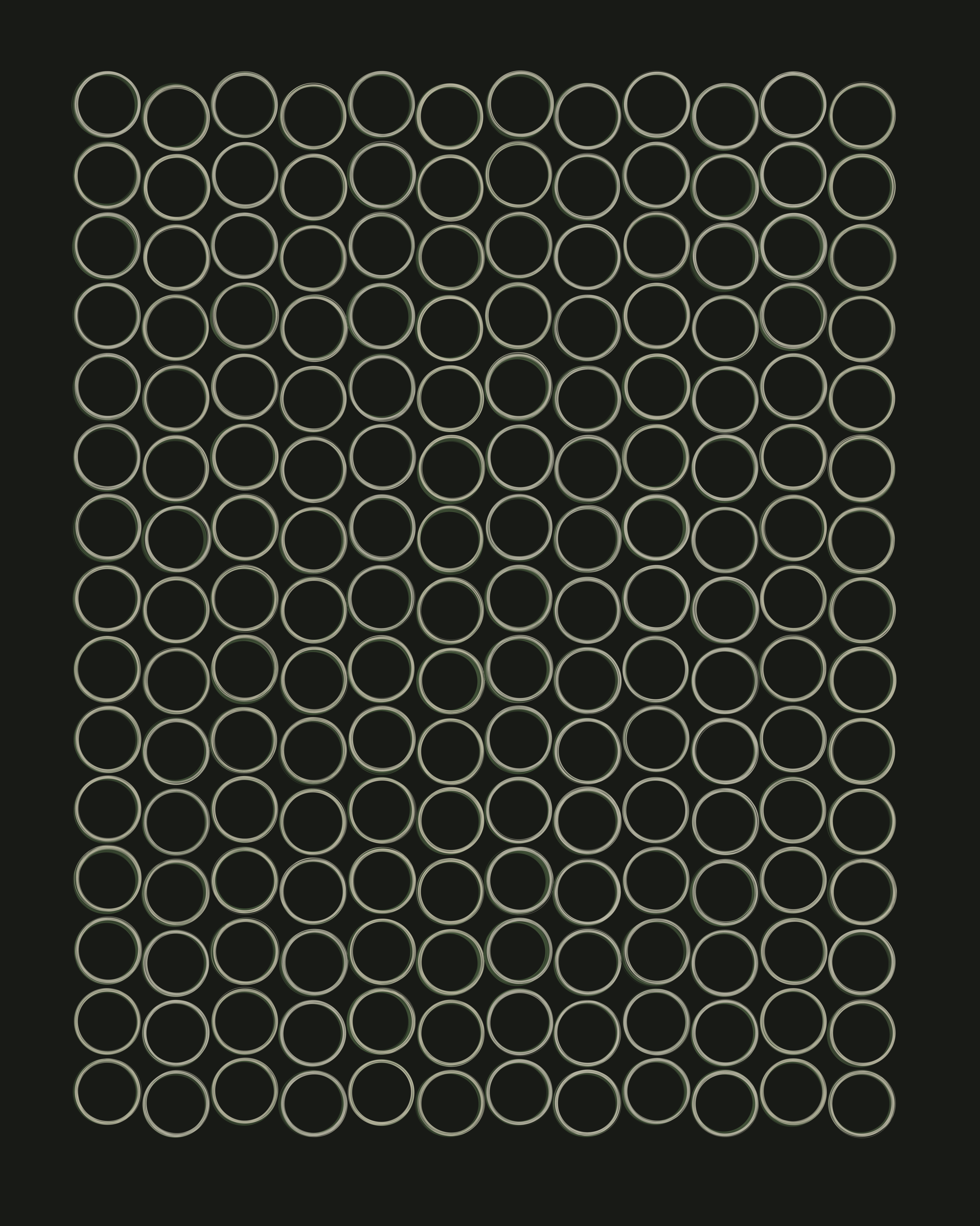 QQL #240 features a strict Formation structure, vertical flow with no turbulence, high density, and 1-ring dots.