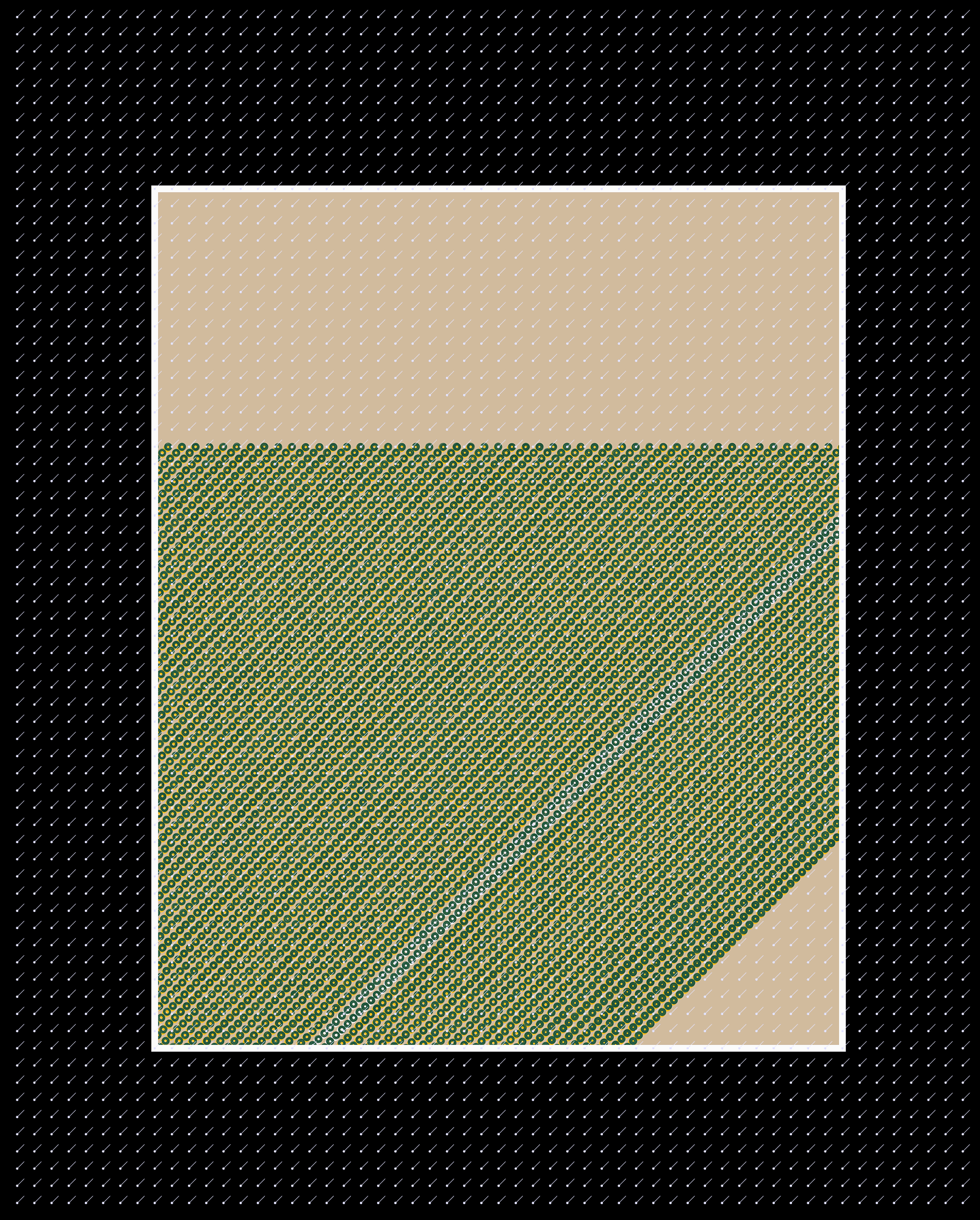 A simplified grid of the diagonal vectors present in QQL #187 showing the “virtual” space beyond the canvas